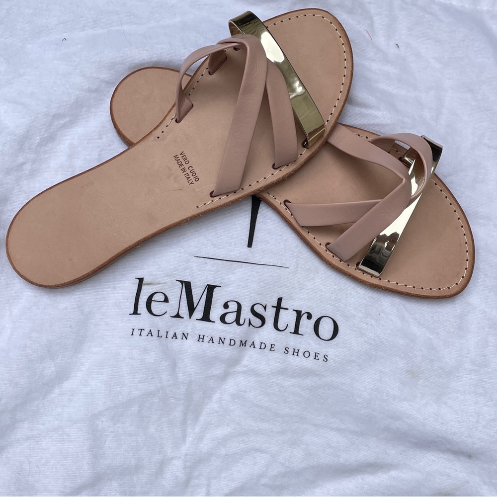 NEW! Italian LEATHER Le Maestro summer beach sandals. Handmade in Italy.